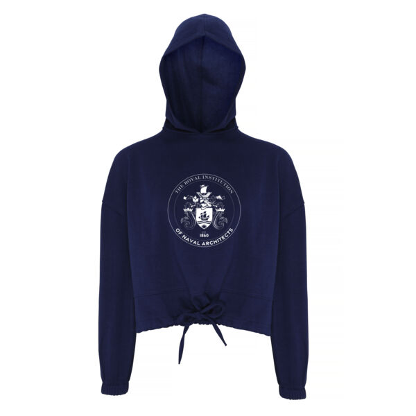 RINA Motto Women's Cropped Oversize Hoodie - Navy or Black Thumbnail