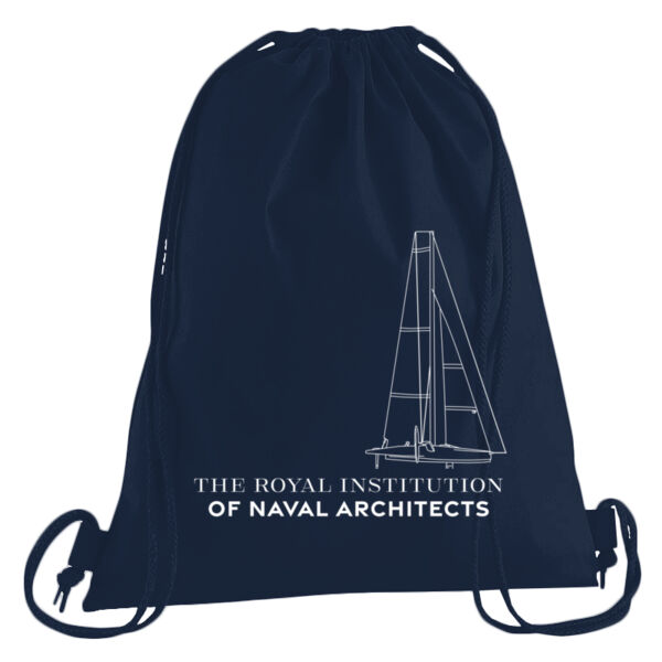 RINA Illustrated Drawstring Bag - Navy Thumbnail